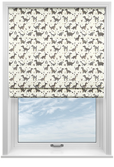 Dino Land, Fossil Grey - Twist&Fit Roman Blind